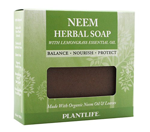 Plantlife Neem Herbal Bar Soap - Deep Clean, Plant-Based Ingredients - 4.5oz Handcrafted in CA