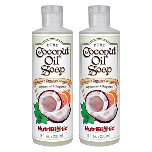 NutriBiotic Coconut Oil Soap - Rich Lather, Certified Organic, Vegan - 8oz Twin Pack