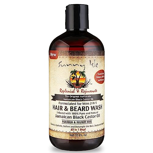 Sunny Isle 2-in-1 Hair & Beard Wash - Cleanses, Hydrates, Paraben & Sulfate Free - 12oz