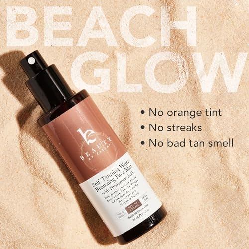 Beauty by Earth Self Tanner - Natural Finish, Organic Ingredients - Face Tanning Mist, 4oz