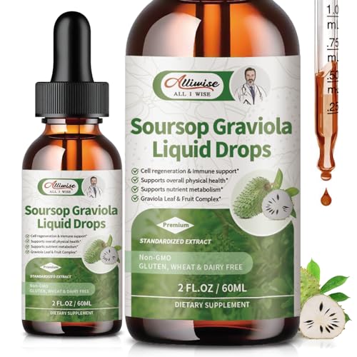 Soursop Graviola Leaf Extract Drops - Immune Boosting, High Absorption Liquid - 4 Fl Oz