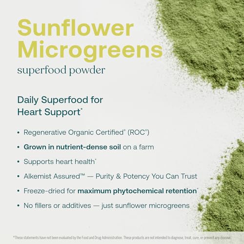 True Grace Sunflower Microgreens - Daily Nutrient-Dense Superfood Powder, Vegan - 30 Servings