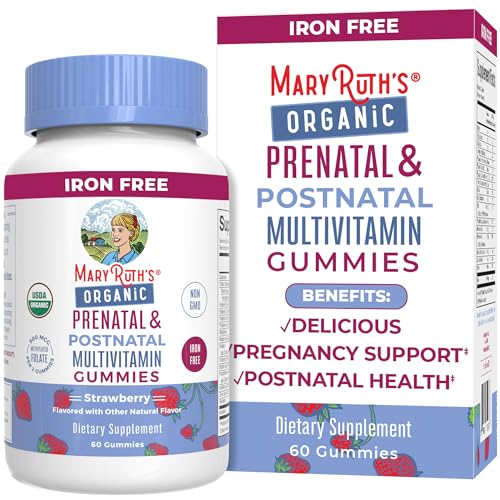 MaryRuth's Prenatal Multivitamins - Organic Gummies with Methylfolate & Iodine, Vegan - 30 Servings