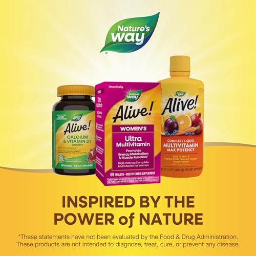 Nature's Way Alive! Women's Daily Ultra Multivitamin - Boosts Energy & Muscle Function - 60 Tablets