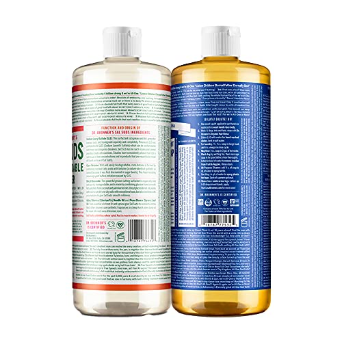 Dr. Bronner's Pure-Castile & Sal Suds Variety Pack - Organic, Vegan, Non-GMO - 32oz Each