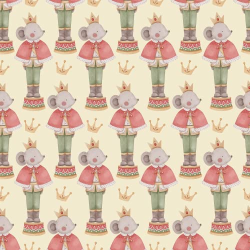 Waterleaf Paper Co. Gift Wrap - Dissolvable, Unique Nutcracker Mouse King Design - 48" L x 47" W
