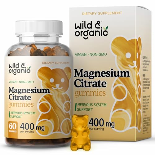 Wild & Organic Magnesium Gummies - Mood Support, Natural Ingredients - 60 Soft Chews