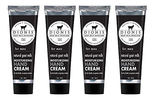 Dionis Goat Milk Hand Cream - Nourishing Formula, Peppermint Scent - Set of 4, 1 oz Each