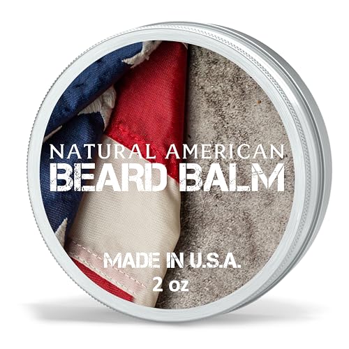 NATURAL AMERICAN VETERAN Beard Balm - Nourishes & Strengthens, Masculine Scent - 2 oz