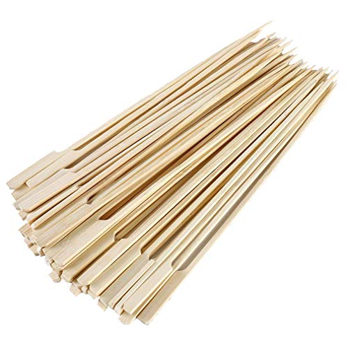 Gmark Bamboo Paddle Skewers - Strong, 100% Natural, Food Safe for BBQ & Appetizers - 8.5in, 100pc