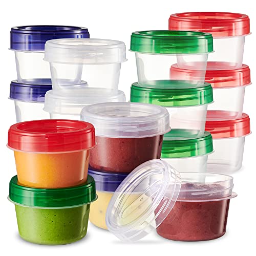 Elegant Disposables Baby Food Storage Containers - BPA-Free, Secure Twist Lids, 12 Pack, 4oz