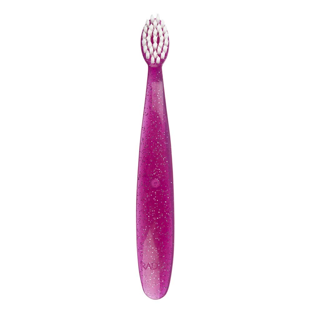 RADIUS Totz Kids Toothbrush - Extra Soft Bristles for Delicate Teeth & Gums, BPA-Free - Pink Sparkle