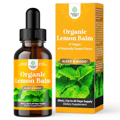 Natures Craft Herbal Supplement - Organic Lemon Balm for Mood & Digestive Health, Vegan Drops