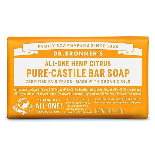 Dr. Bronner's Pure-Castile Bar Soap - Gentle Moisturizing Citrus, Organic Oils, Vegan - 5 oz