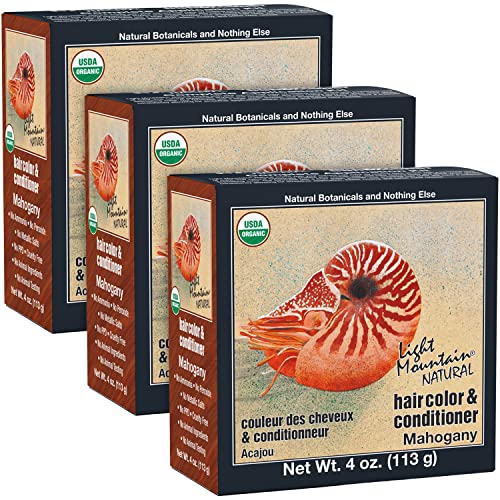 Light Mountain Henna Hair Dye - Nourishing Color, Organic Botanicals, Vegan - 4 Oz (Pack of 3)