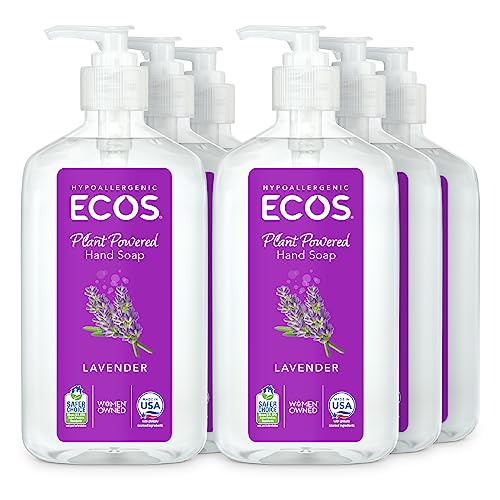 ECOS Hand Soap - Hypoallergenic, pH-Balanced with Vitamin E, Lavender - 17oz (6 pack)