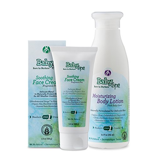 BabySpa Pamper & Hydrate Bundle - Nourishing Baby Lotion & Face Cream, Fragrance-Free - Newborn