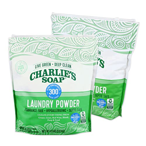 Charlie's Soap Laundry Detergent - Hypoallergenic, EPA Safer Choice Certified - 8lb, 600 Loads