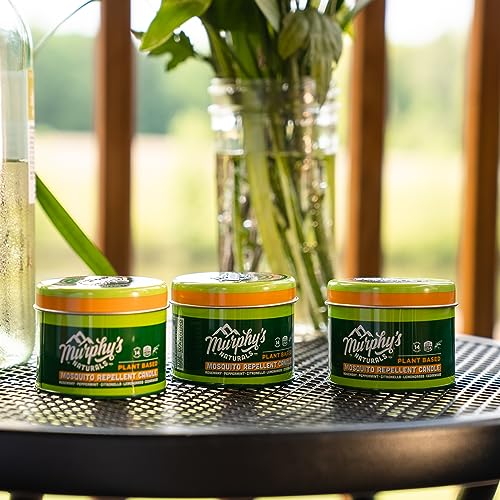 Murphy’s Naturals Mini Mosquito Repellent Candle Trio - 14 Hour Burn, Plant-Based Oils