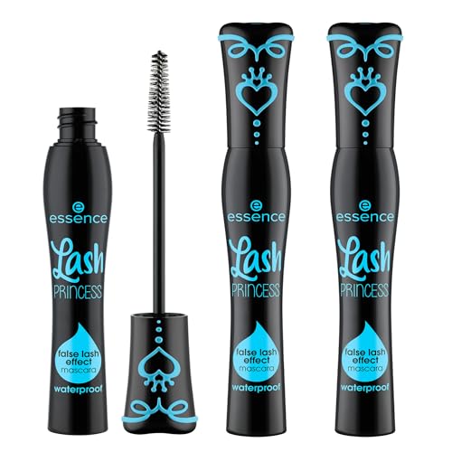 essence Lash Princess Waterproof Mascara - Voluminous, Vegan, Cruelty-Free - Pack of 3