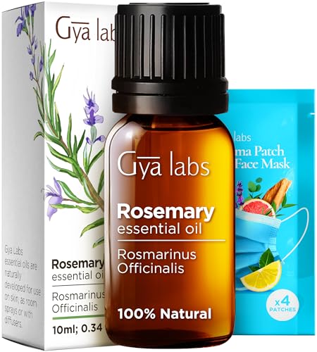 Gya Labs Rosemary Essential Oil - Promotes Hair Growth & Nourishes Skin, 0.34 fl oz