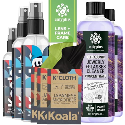 Koala Eyeglass Lens Cleaner Set - Streak-Free Clarity, Plant-Based Concentrate - 16oz Total