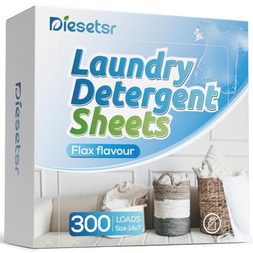 Diesetsr Laundry Detergent Sheets - Deep Cleaning & Travel-Friendly, 300 Loads, Fresh Linen