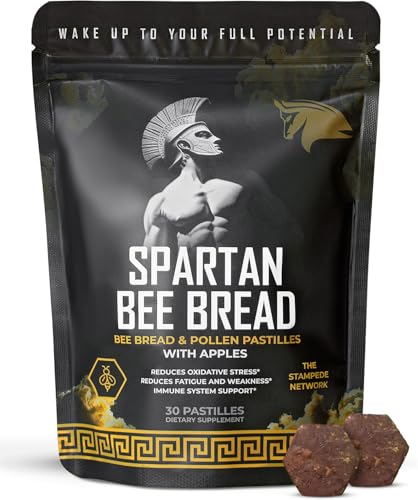 Spartan Bee Bread Multivitamin - Energy, Immunity Boost, High Absorption, Non-GMO - 60 Chewables