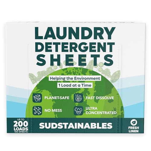 Good Natured Brand Laundry Detergent Sheets - Powerful Clean, Sensitive Skin Safe - 100 Sheets