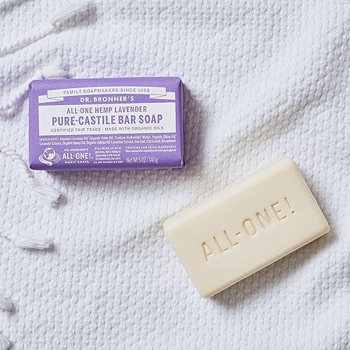 Dr. Bronner's Pure-Castile Bar Soap - Moisturizing Lavender, Organic Oils - 5oz