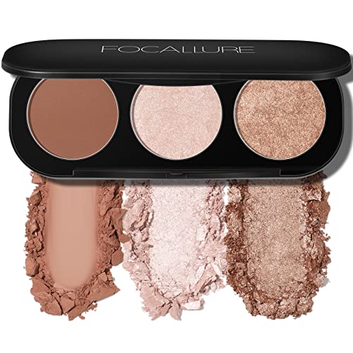 FOCALLURE Blush and Highlighter Palette - Long-Lasting, Cruelty-Free Vegan Formula - #02