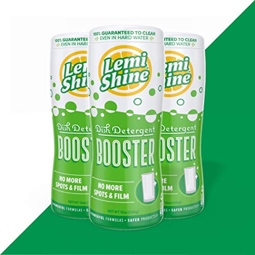 Lemi Shine Dishwasher Cleaner - Hard Water Stain Remover, Plant-Based, 12 oz, 3 Pack