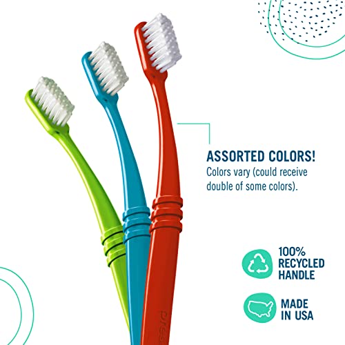 Preserve Adult Toothbrush - Gentle Cleaning, 100% Recycled Plastic, 3 Count - Soft Bristles