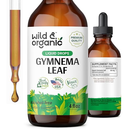 Wild & Organic Gymnema Tincture - Vegan, Alcohol-Free, Natural Sweetness - 4oz