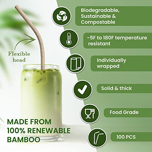 BOONBOO Bamboo Cotton Swabs & Straws - Biodegradable, Versatile Use - 600ct Swabs, 100ct Straws