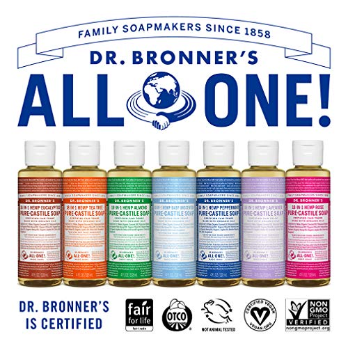 Dr. Bronner's Pure-Castile Liquid Soap - Organic Oils, Vegan, 18-in-1 Uses - Almond, 4oz