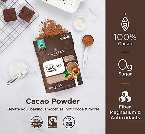 Navitas Organics Cacao Powder - Antioxidant-Rich Superfood, USDA Organic, 16oz (30 Servings)