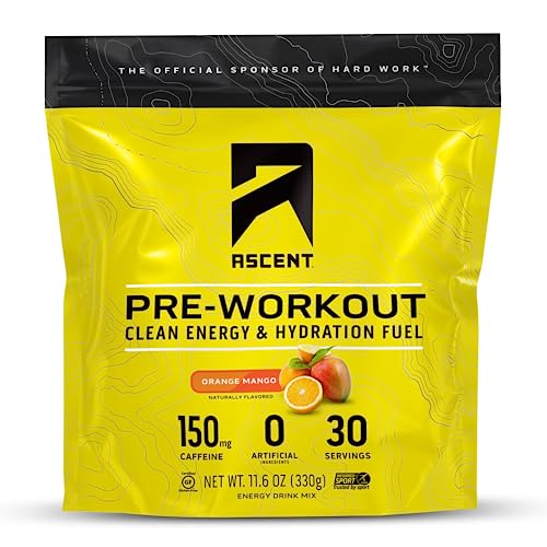 Ascent Pre Workout Powder - Clean Energy & Hydration, Informed-Sport Certified - 30 Servings