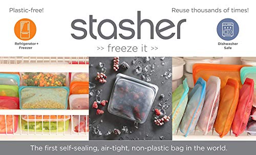 Stasher Food Storage Bag - Leak-Proof, Versatile Silicone, Freezer & Dishwasher Safe - 1.65L