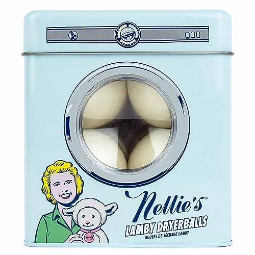 Nellie's Lamby Dryerballs - Softens Fabrics, Reduces Drying Time, 100% Pure Wool - 4-Pack