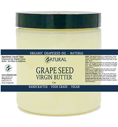 GrapeSeed Butter Carrier Oil - 100% Pure & Food Grade for Hair and Skin Health - 2 Pack