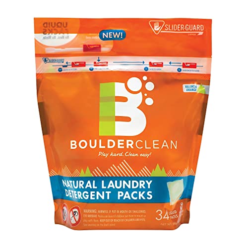 Boulder Clean Laundry Detergent Packs - Stain Removal, Plant-Based Formula - 1 Fl Oz