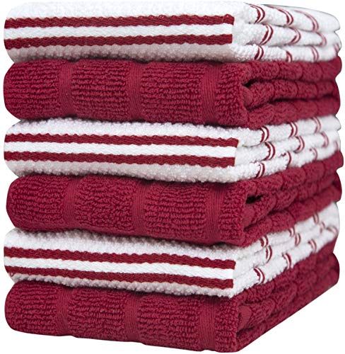 Bumbles Kitchen Linens Set - Soft, Highly Absorbent Cotton, Includes Tote Bag - 6 Pack, 16x28"