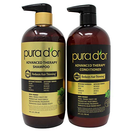 PURA D'OR Shampoo & Conditioner Set - Reduces Hair Thinning, Paraben-Free, Argan Oil - 2.5 lbs