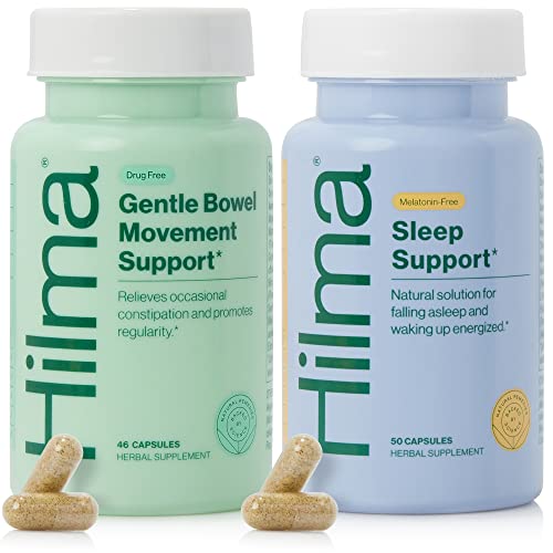 Hilma Sleep Supplement - Boosts Sleep Quality & Digestion Comfort, Vegan, Non-GMO - 60 Capsules