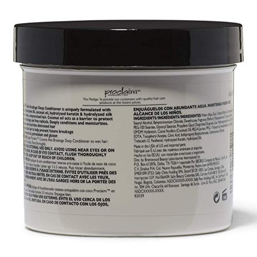 Proclaim Coconut Oil Deep Conditioner - Prevents Breakage, Revitalizes Distressed Hair - 16oz