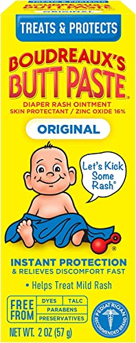 Boudreaux's Original Butt Paste Diaper Cream - Prevents Rash, Soothing Formula - 3 Pack, 2oz Each