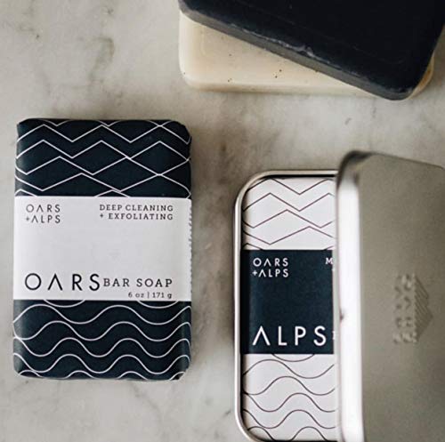 Oars + Alps Men's Bar Soap Set - Exfoliating & Hydrating, Dermatologist Tested - 2x6oz