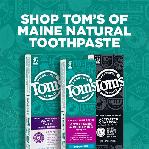 Tom's of Maine Toothpaste - Fluoride-Free Antiplaque & Whitening, Peppermint - 5.5oz (2 Pack)