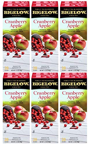 Bigelow Cranberry Apple Herbal Tea - All Natural, Non-GMO, Individually Wrapped - 28 Bags